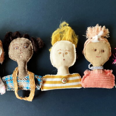 köpfe genäht gestickt